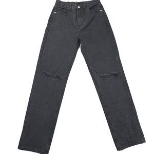 Nasty Gal Jeans BRAND NEW Women's Size 30x32 Black‎ Distressed Straigt Leg